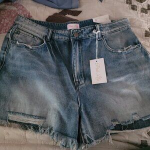 Pink Lily Denim Shorts NWT